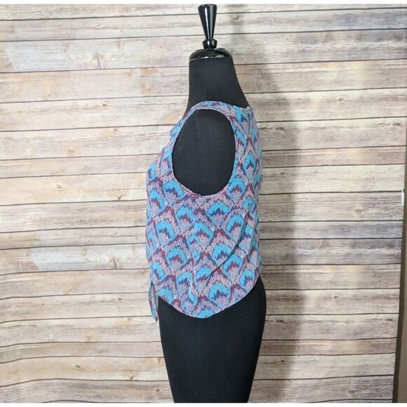 Lush Womens Small Sleeveless Tank Top Tie Bottom Blue Purple - Picture 4 of 6